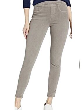 SPANX JEAN-ISH ANKLE Gray Pull On Shaping Stretch Denim Leggings sz large